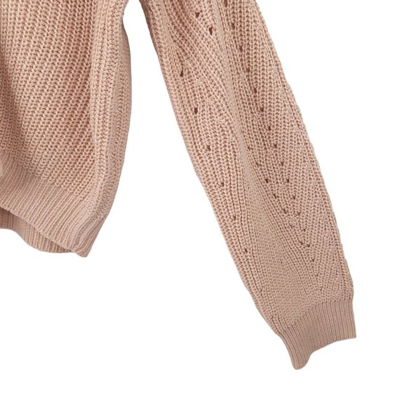 Poof Apparel Light Pink 3 Button Knit V Neck Cardigan Womens M Long Sleeve NEW - Picture 11 of 15